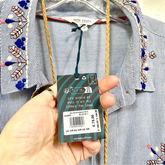 SOLD⭐️Prairie farmhouse boho embroidered tunic blouse/cover up w peasant feel - Picture 6 of 16